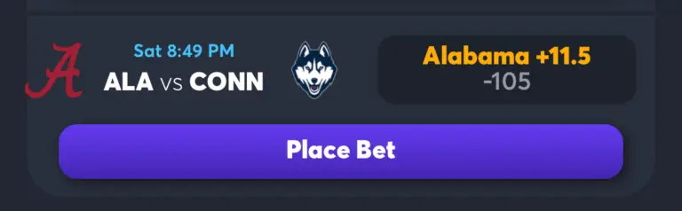 Alabama vs UConn AI Prediction and best odds