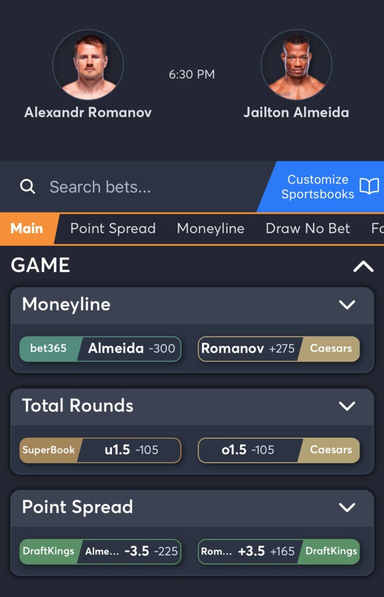 Alexandr Romanov vs. Jailton Almeida best odds and bets