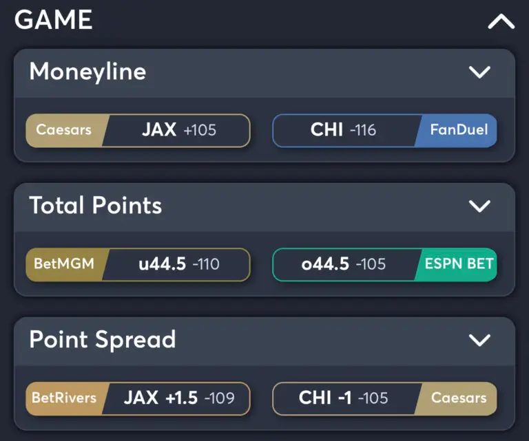 Jaguars vs Bears - Best odds