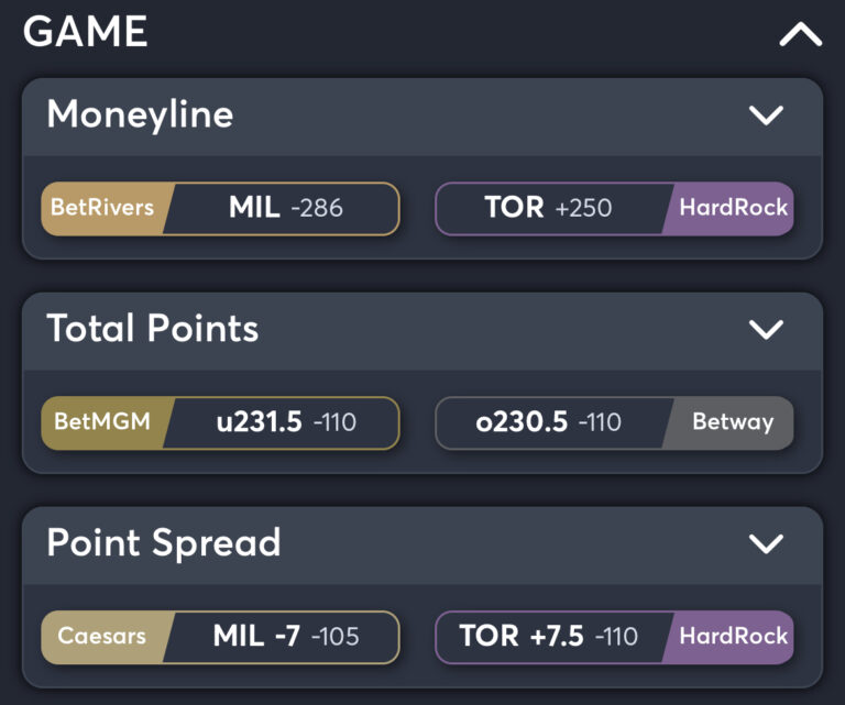 Bucks vs Raptors - Best Odds