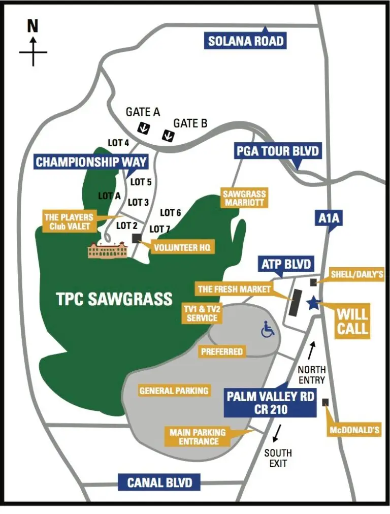 The Players Championship Parking Map